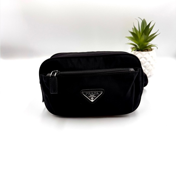 Prada Re-Nylon Saffiano Black Belt Bag #538 - Picture 1 of 6
